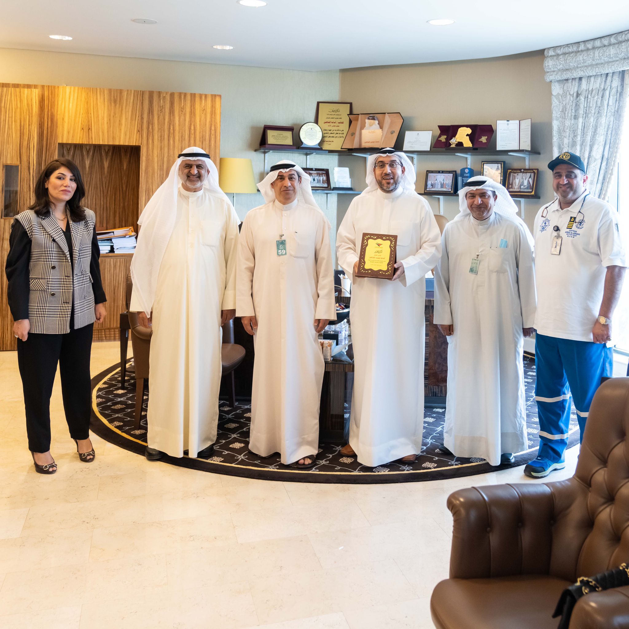 أسامة الشاهين يستقبل رئيس وأعضاء مجلس إدارة الجمعية الكويتية البحرية