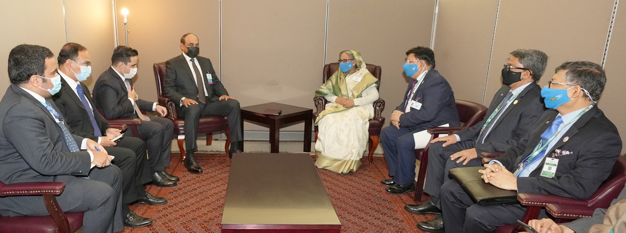 ممثل حضرة صاحب السمو أمير البلاد سمو رئيس مجلس الوزراء يلتقي رئيسة وزراء بنغلاديش